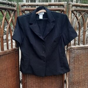 Black Jodi Michaels Short Sleeve Formal Shirt